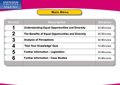 Eastleigh College - Main Menu