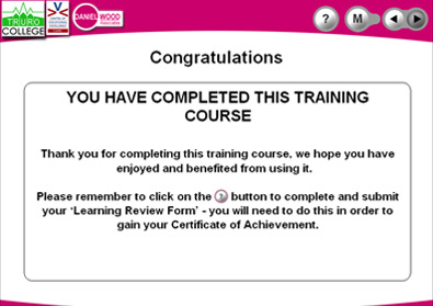 Truro College Cove - Course Completion